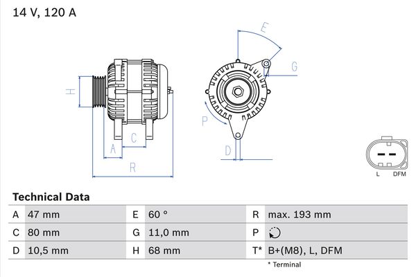 Generator / Alternator 0 986 042 820 BOSCH