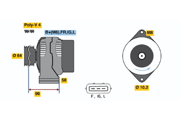 Generator / Alternator 0 986 042 861 BOSCH
