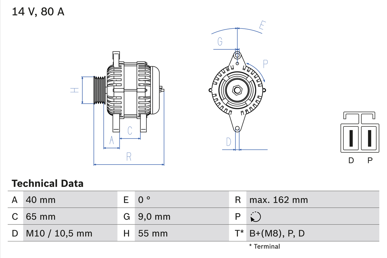 Generator / Alternator 0 986 042 911 BOSCH
