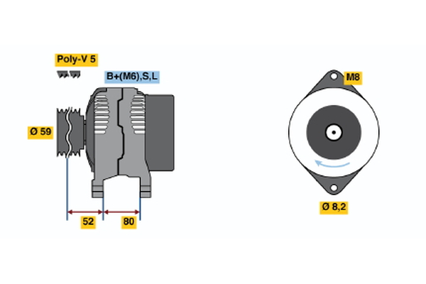 Generator / Alternator 0 986 042 961 BOSCH
