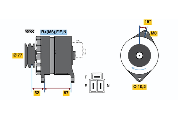 Generator / Alternator 0 986 043 011 BOSCH