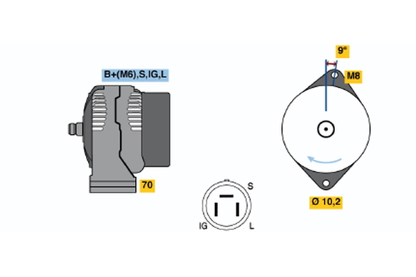 Generator / Alternator 0 986 043 001 BOSCH