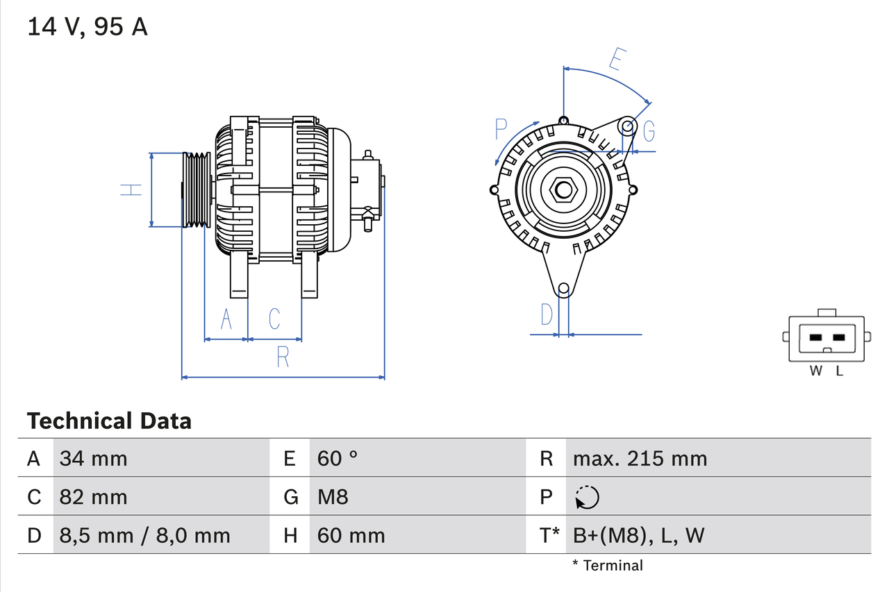 Generator / alternator 0 986 043 141 BOSCH