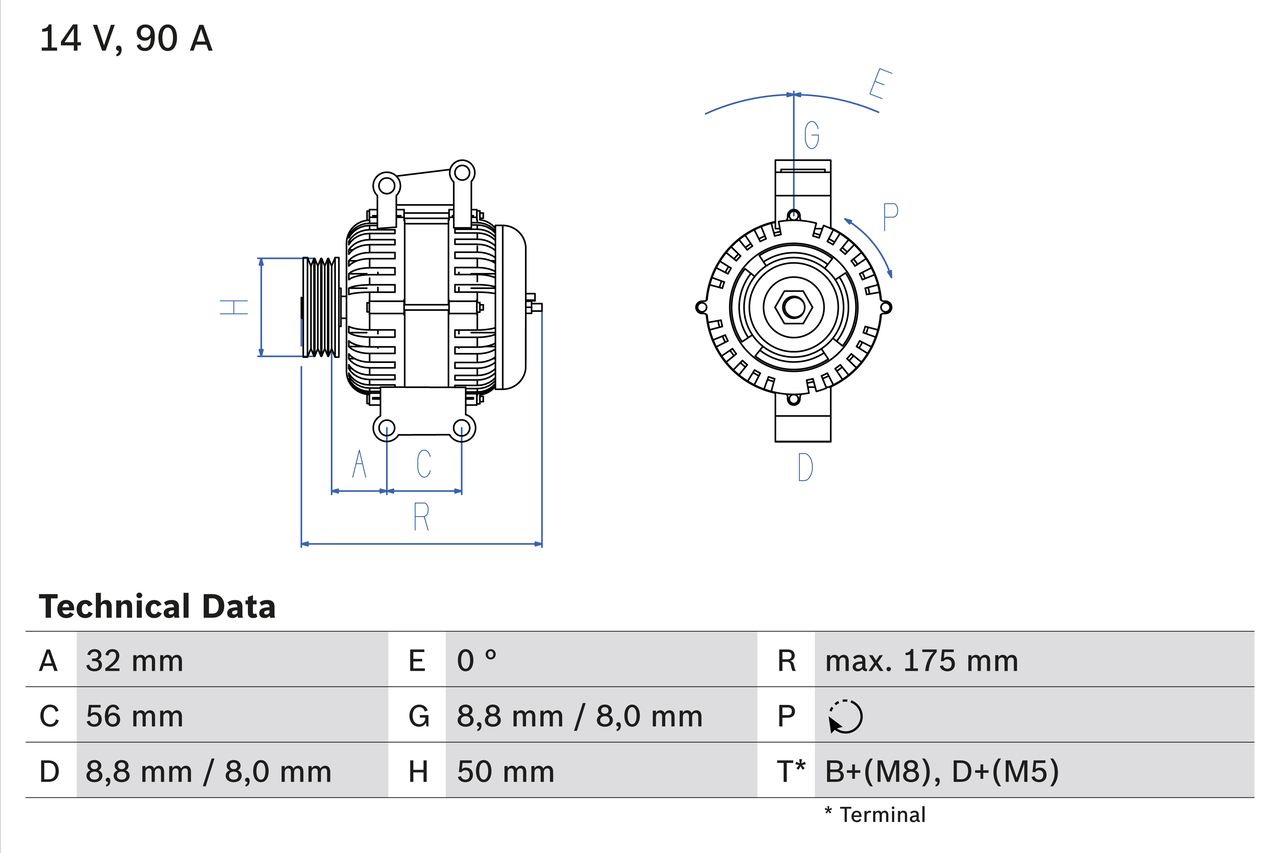 Generator / Alternator 0 986 043 650 BOSCH