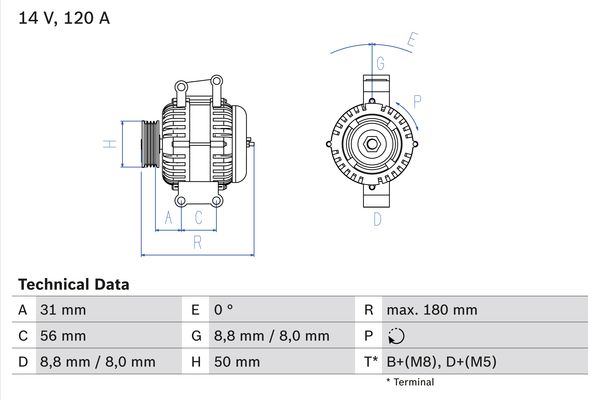 Generator / Alternator 0 986 043 900 BOSCH