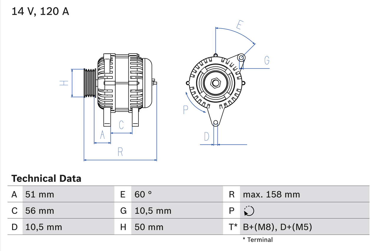 Generator / alternator 0 986 044 030 BOSCH