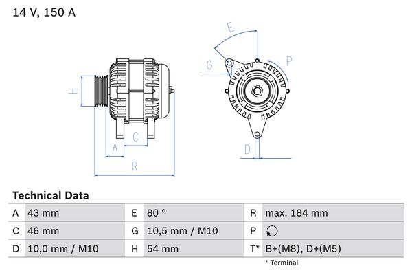 Generator / Alternator 0 986 044 400 BOSCH