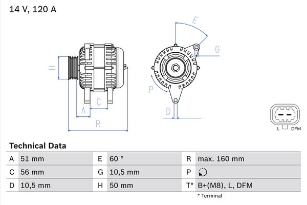 Generator / Alternator 0 986 044 440 BOSCH