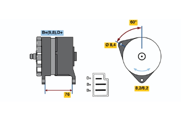 Generator / Alternator 0 986 044 581 BOSCH