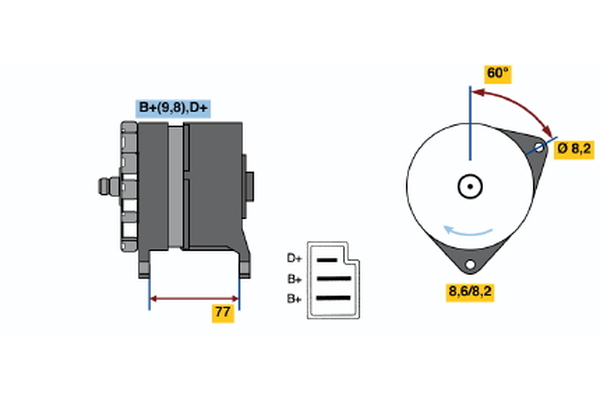 Generator / Alternator 0 986 044 601 BOSCH