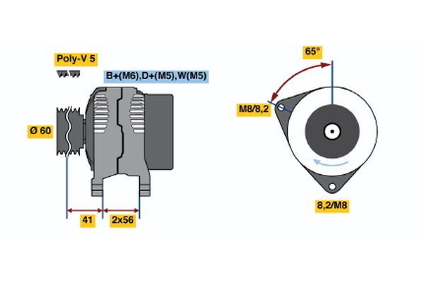 Generator / Alternator 0 986 044 631 BOSCH
