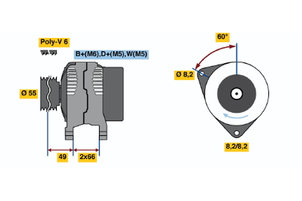 Generator / Alternator 0 986 044 771 BOSCH