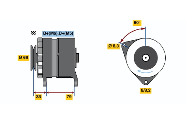 Generator / Alternator 0 986 044 781 BOSCH