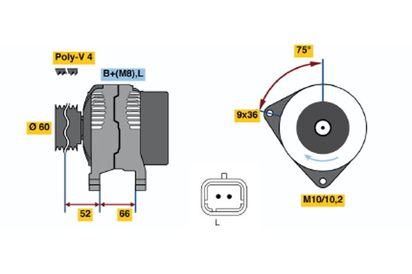 Generator / Alternator 0 986 045 221 BOSCH