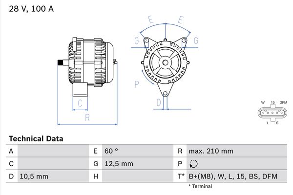 Generator / Alternator 0 986 045 290 BOSCH