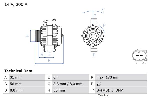 Generator / Alternator 0 986 045 420 BOSCH