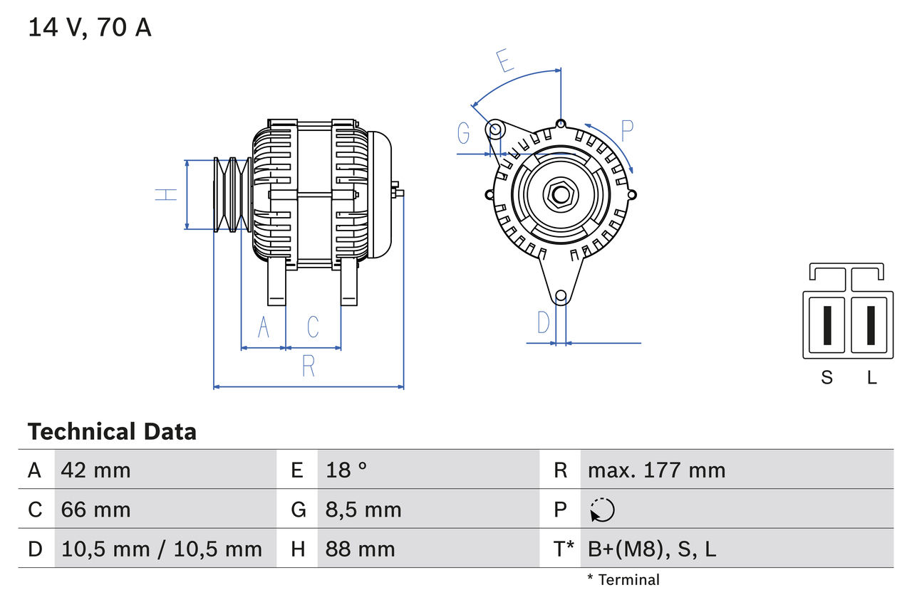 Generator / Alternator 0 986 045 541 BOSCH