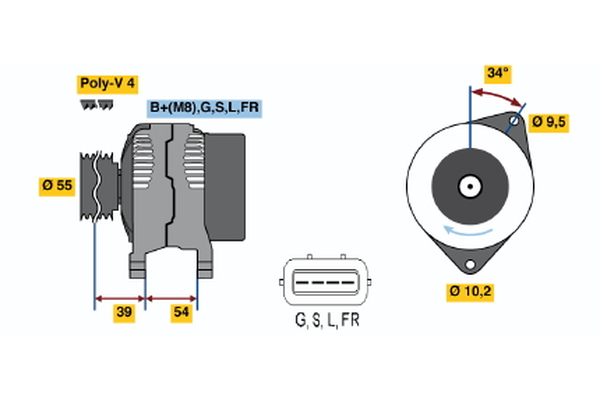 Generator / Alternator 0 986 045 591 BOSCH