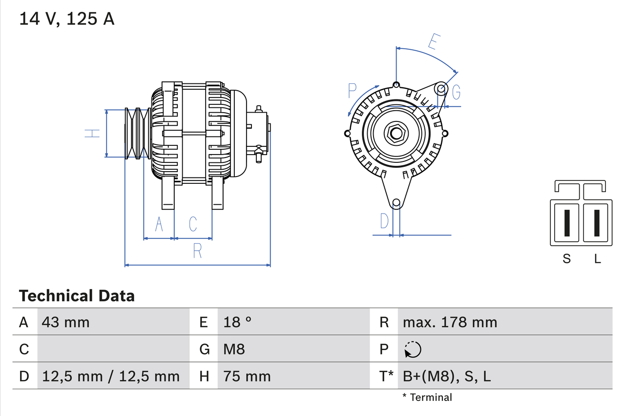 Generator / Alternator 0 986 045 611 BOSCH