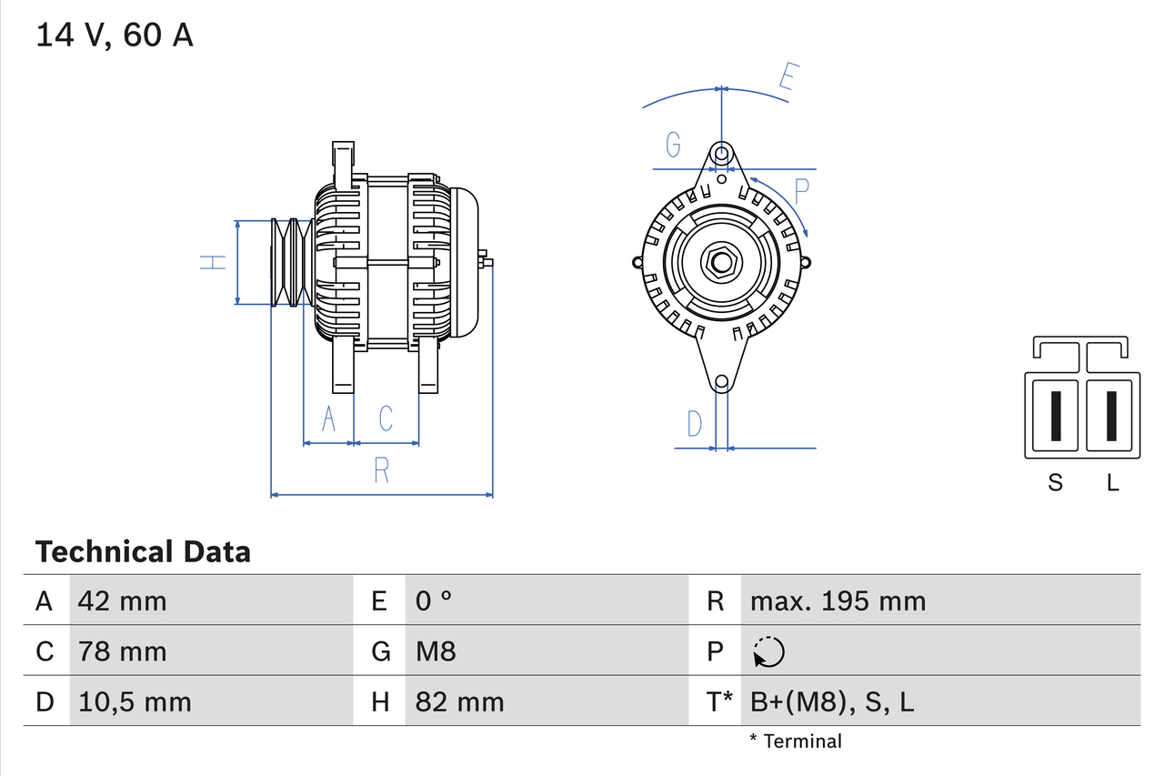 Generator / Alternator 0 986 045 681 BOSCH