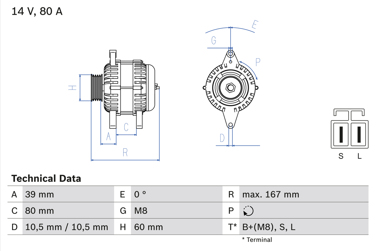Generator / Alternator 0 986 045 701 BOSCH