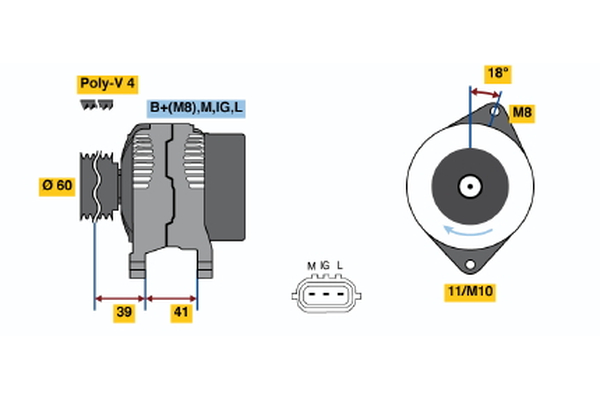 Generator / Alternator 0 986 045 811 BOSCH