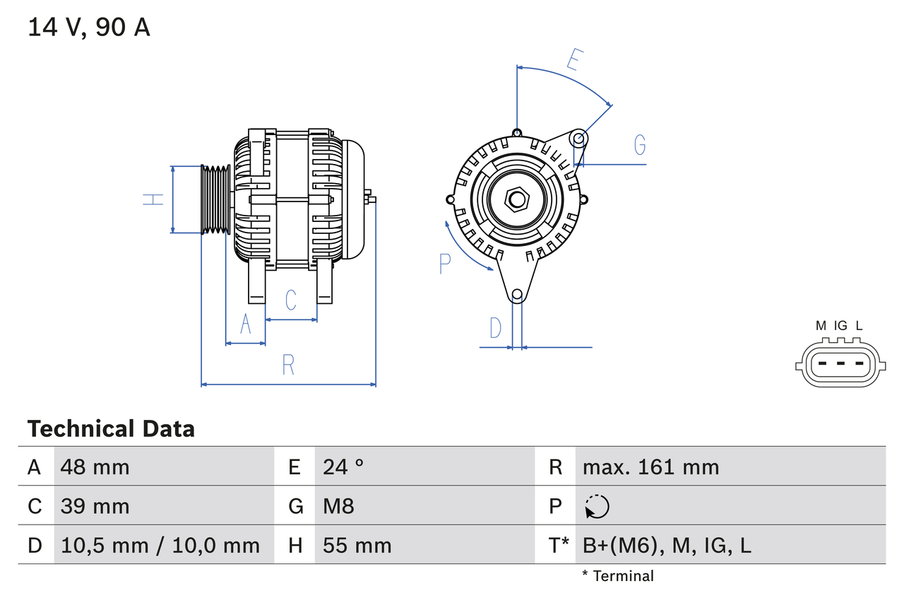 Generator / Alternator 0 986 045 861 BOSCH