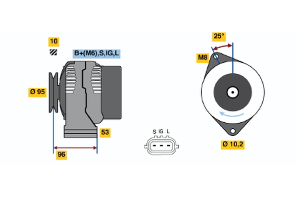 Generator / Alternator 0 986 045 871 BOSCH