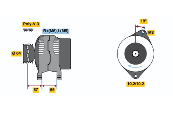Generator / Alternator 0 986 045 981 BOSCH