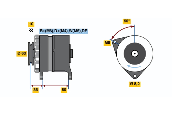 Generator / Alternator 0 986 046 081 BOSCH