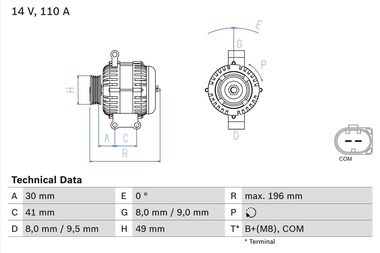 Generator / Alternator 0 986 046 130 BOSCH