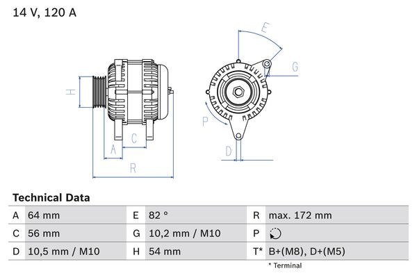 Generator / Alternator 0 986 046 140 BOSCH