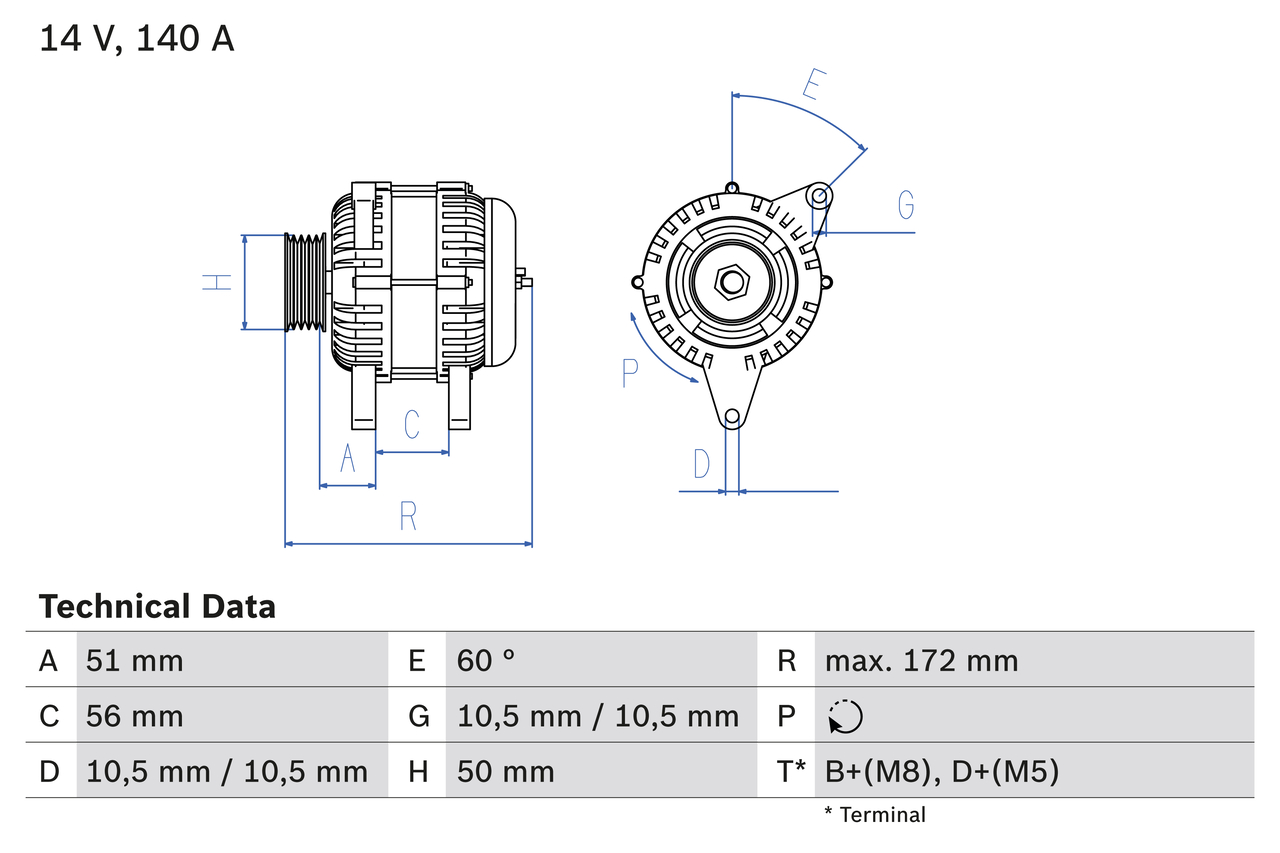 Generator / alternator 0 986 046 230 BOSCH