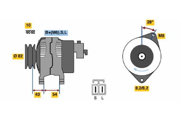 Generator / Alternator 0 986 046 361 BOSCH