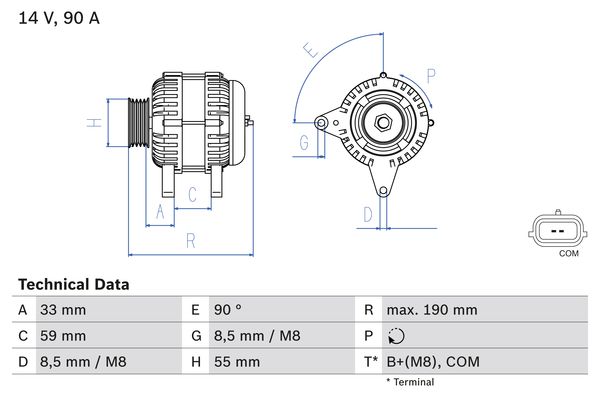 Generator / Alternator 0 986 046 440 BOSCH