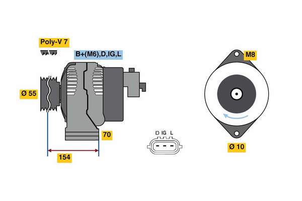 Generator / Alternator 0 986 046 541 BOSCH
