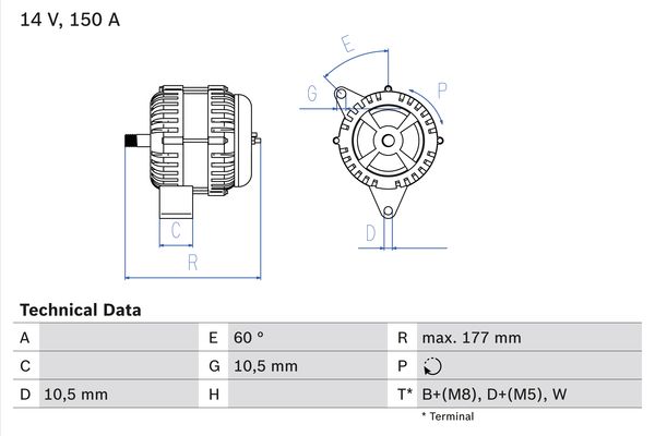 Generator / Alternator 0 986 047 210 BOSCH