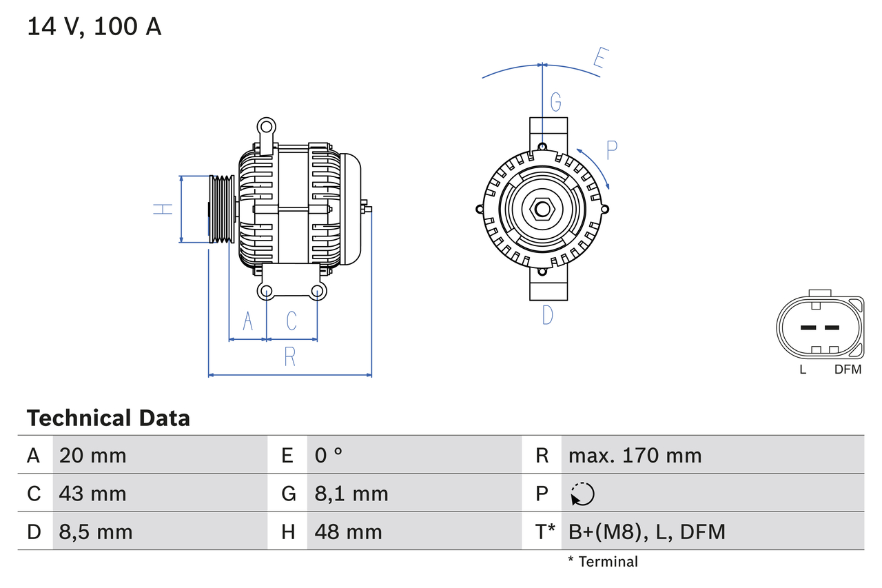 Generator / Alternator 0 986 047 220 BOSCH