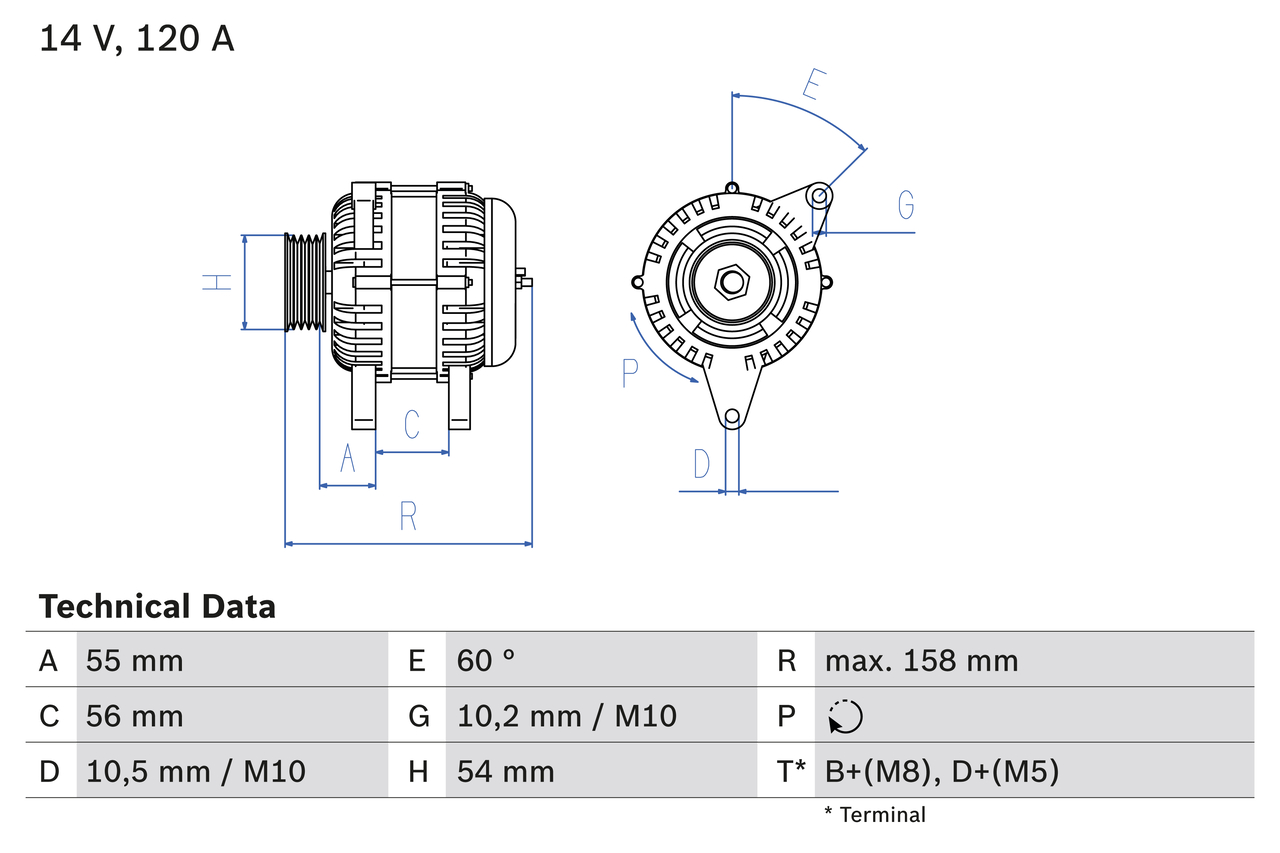 Generator / Alternator 0 986 047 330 BOSCH