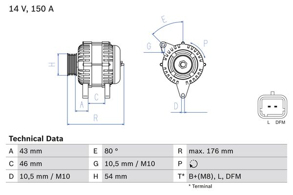 Generator / Alternator 0 986 047 360 BOSCH