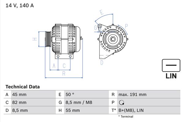 Generator / Alternator 0 986 047 380 BOSCH