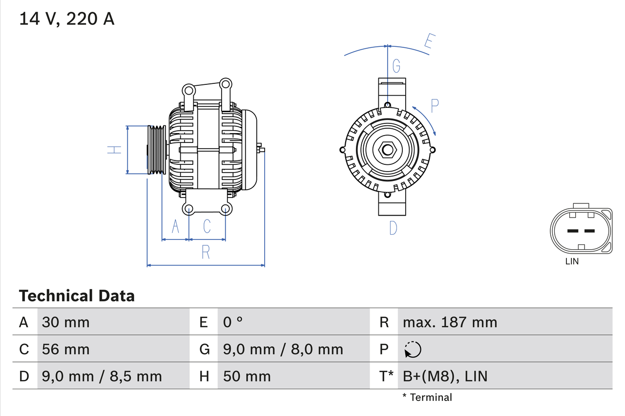 Generator / alternator 0 986 047 800 BOSCH