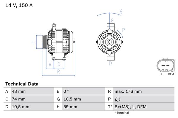 Generator / Alternator 0 986 047 910 BOSCH