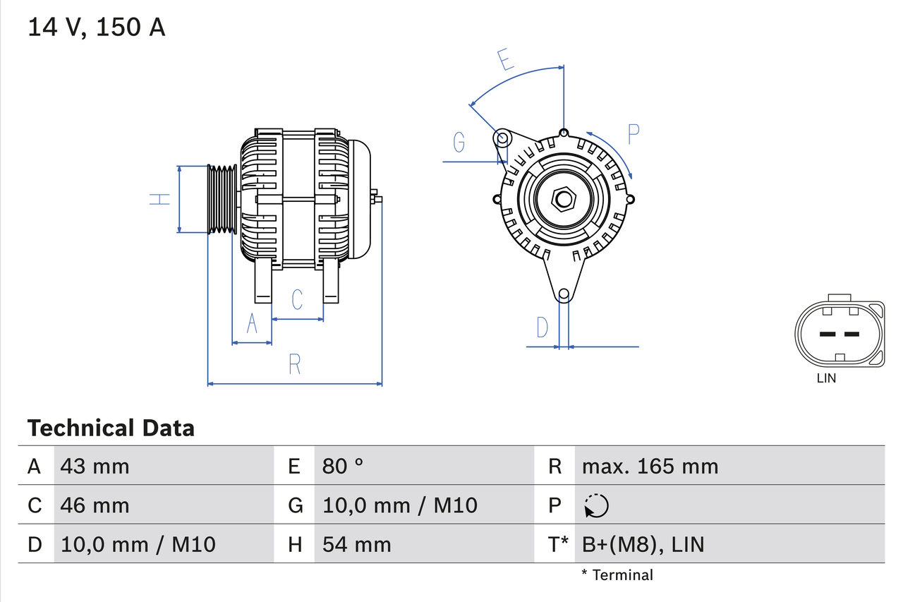 Generator / alternator 0 986 047 960 BOSCH