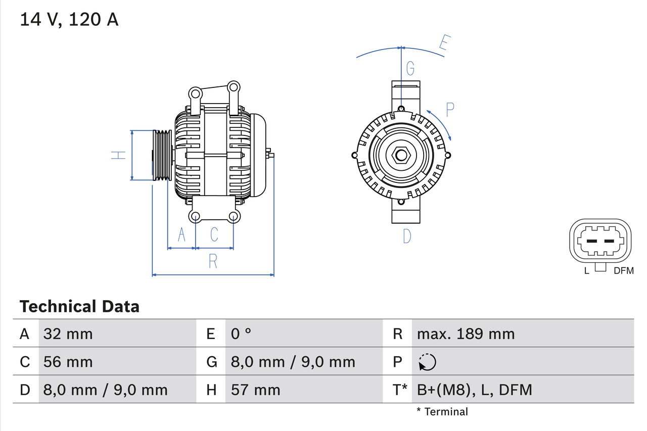 Generator / Alternator 0 986 048 070 BOSCH
