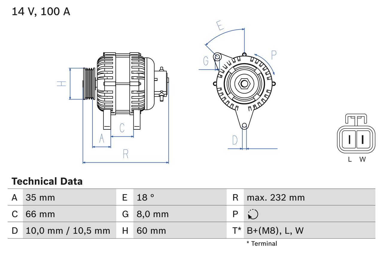Generator / Alternator 0 986 048 340 BOSCH