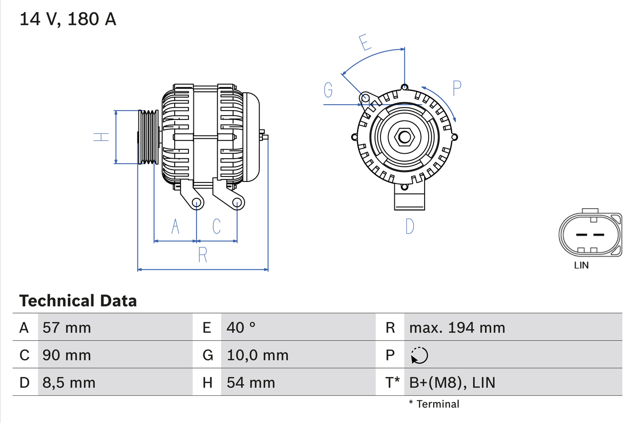 Generator / Alternator 0 986 048 400 BOSCH