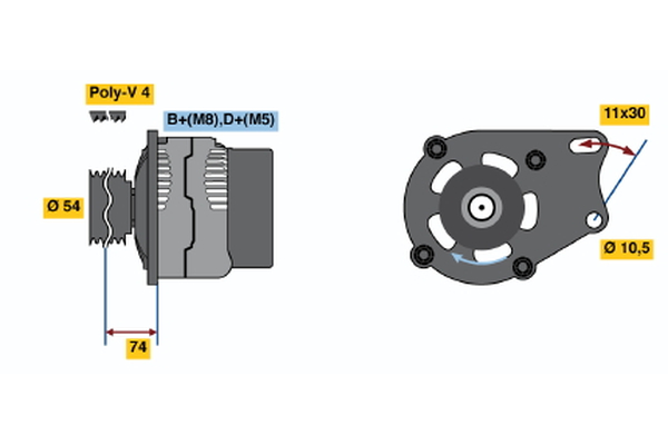 Generator / Alternator 0 986 048 630 BOSCH