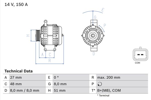 Generator / Alternator 0 986 048 740 BOSCH