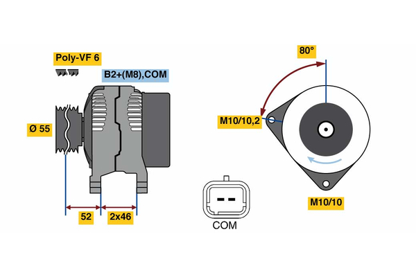 Generator / Alternator 0 986 048 760 BOSCH
